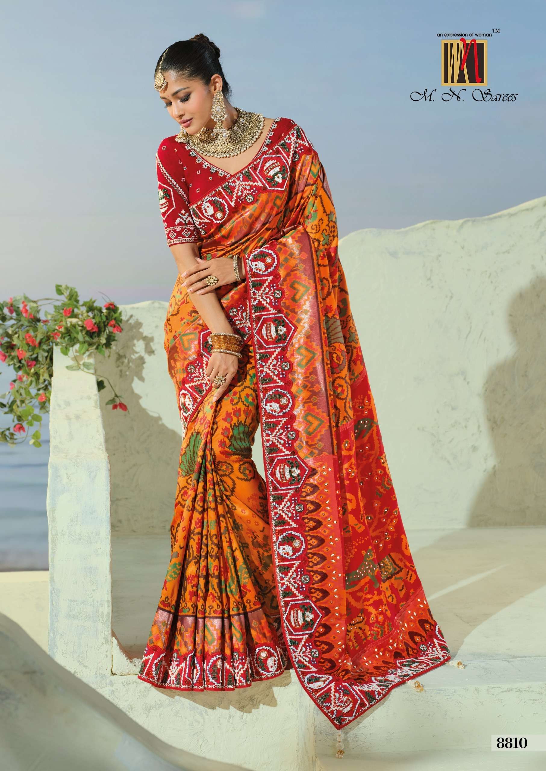 MN The Heritage Of Patola 8800 Series fancy fabric saree wholesale in surat